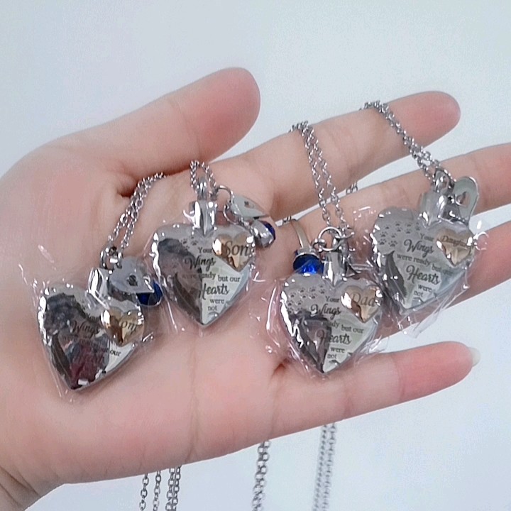 Silver Plated Grandma Heart Pendant Necklace For Ashes Oem