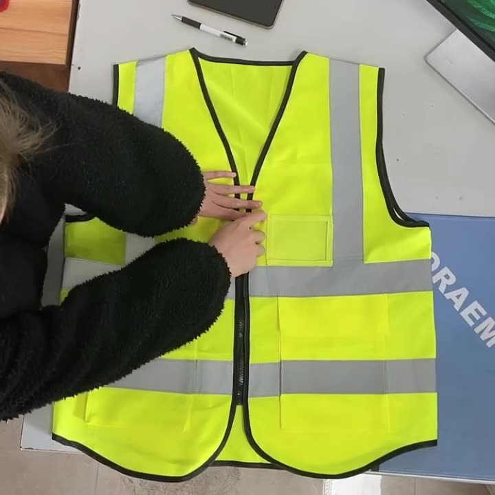 Lưới tùy 
            chỉnh vest phản quang quần áo an toàn công trường xây dựng vest giao thông lưới thoáng khí quần áo huỳnh quang in logo tùy chỉnh áo mưa phản quang 