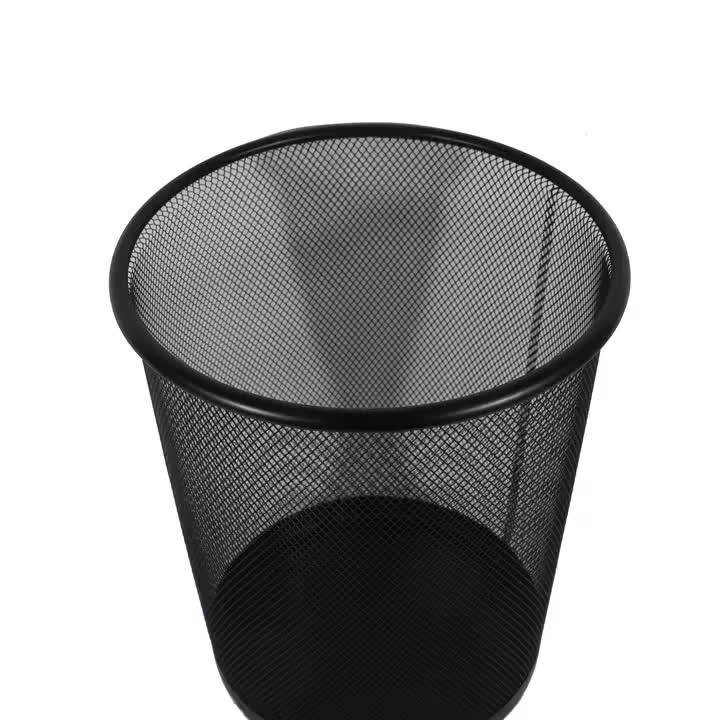 Home Supplies Cheap Black Metal Wire Mesh Trash Can Waste Basket Buy Waste Basket,Mesh Waste