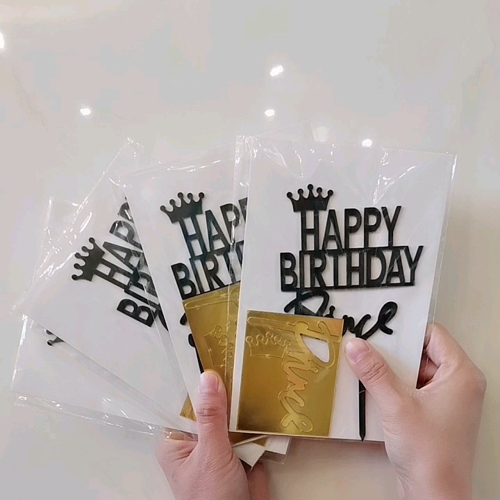 Crown Birthday King Queen Princess Prince Birthday Acrylic Cake Topper ...