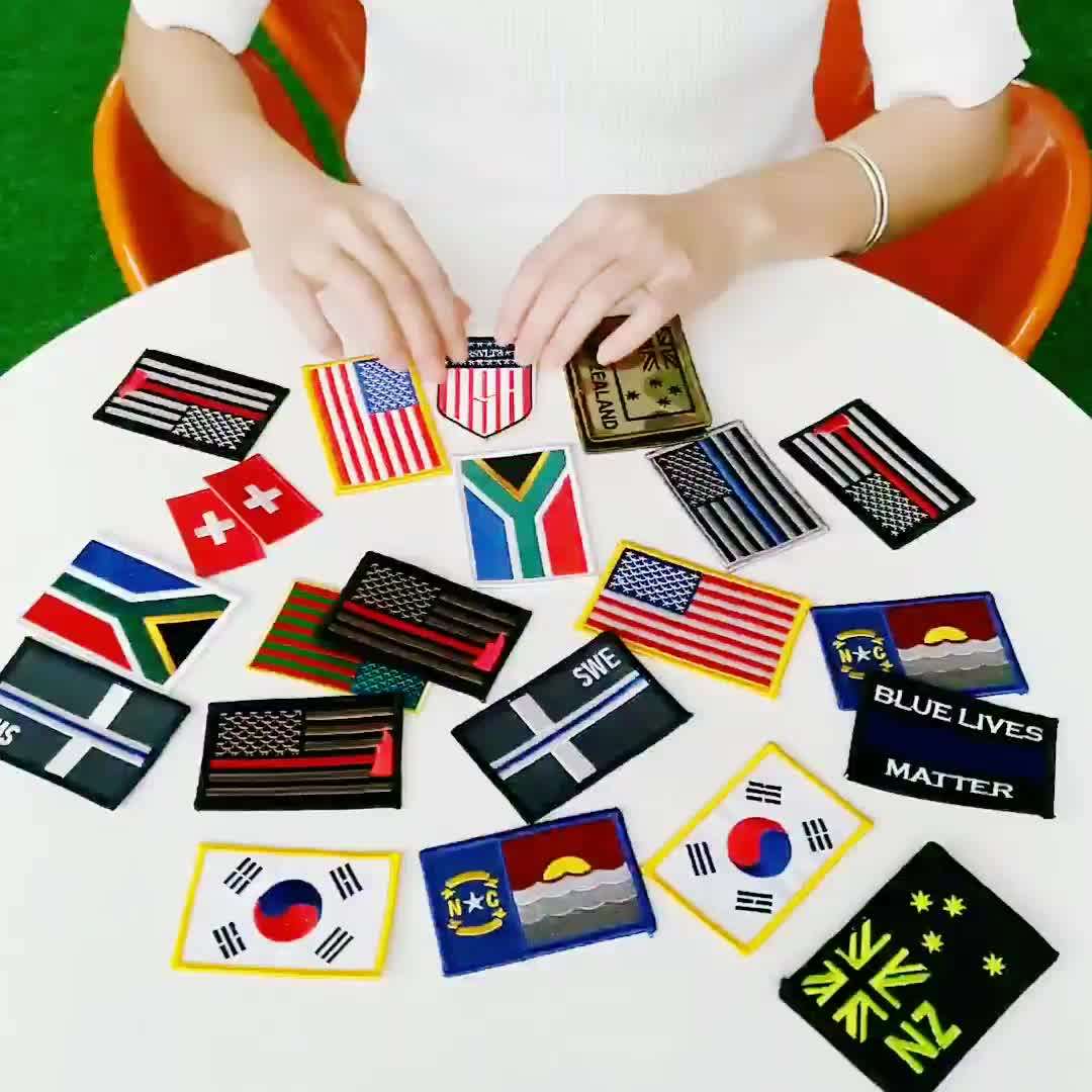 American Custom Army Military Rectangle Embroidery Badges Patches Small