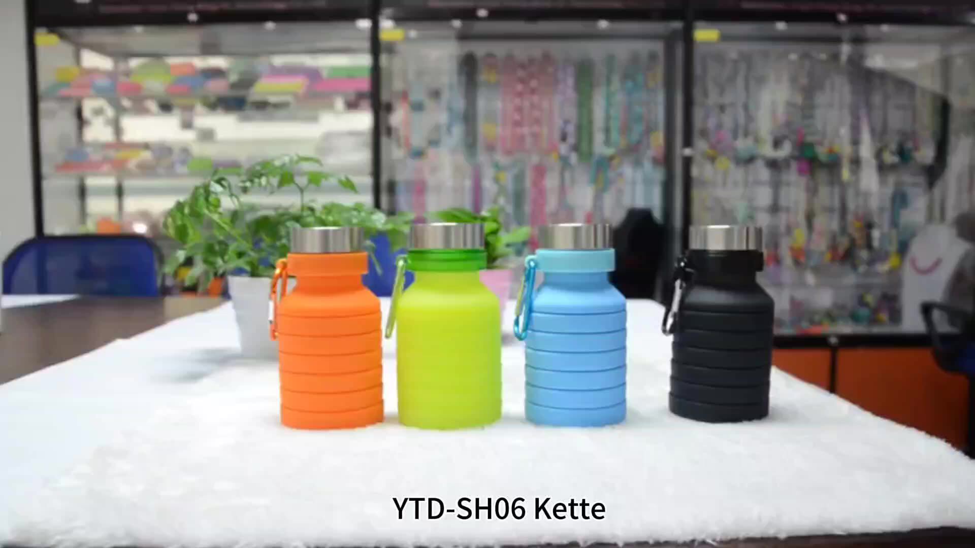 550ml Portable Silicone Water Bottle Retractable Folding Coffee Bottle