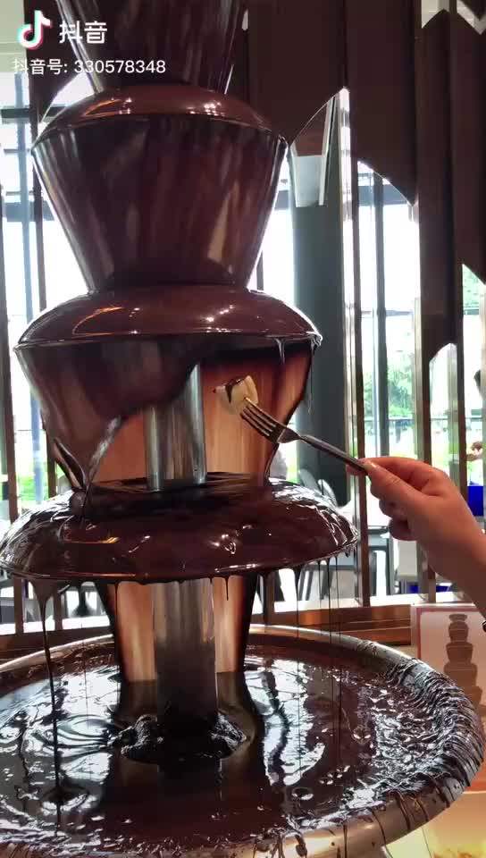 Wholesale Tabletop Wedding Decoration Large Stainless Steel Professional 4 Tier Chocolate