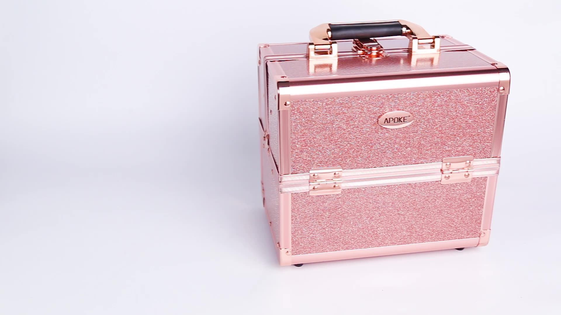 Keyson Highend Pink Aluminum Personalized Makeup Train Case With Eva Trays Buy Personalized