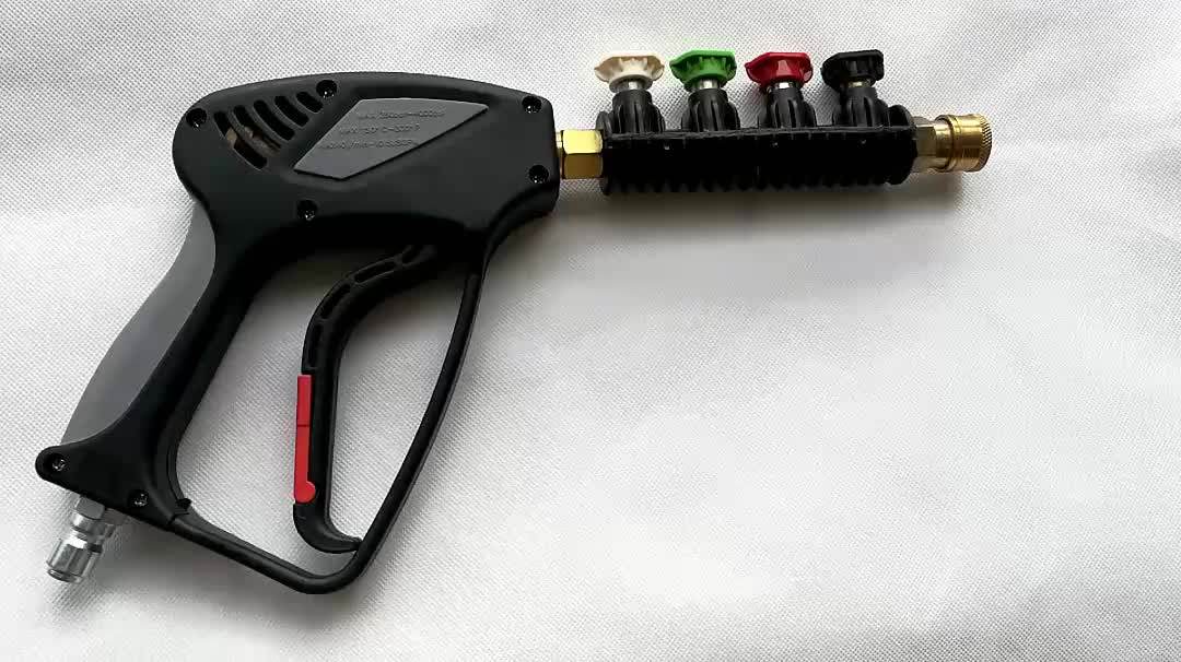 5000psi Car Wash Spray Gun With Short Extension Wand /high Pressure Washer Lance 3/8" Plug Inlet