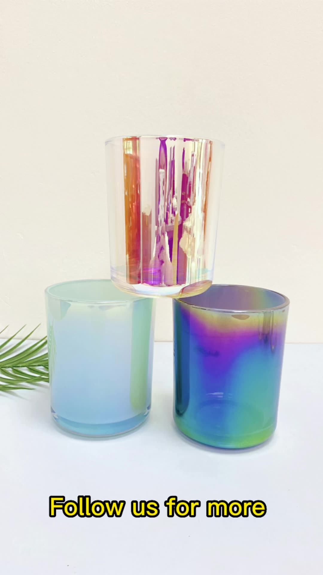 12oz Aura Round Bottom Candle Jar Luxury Holographic Aura Candle