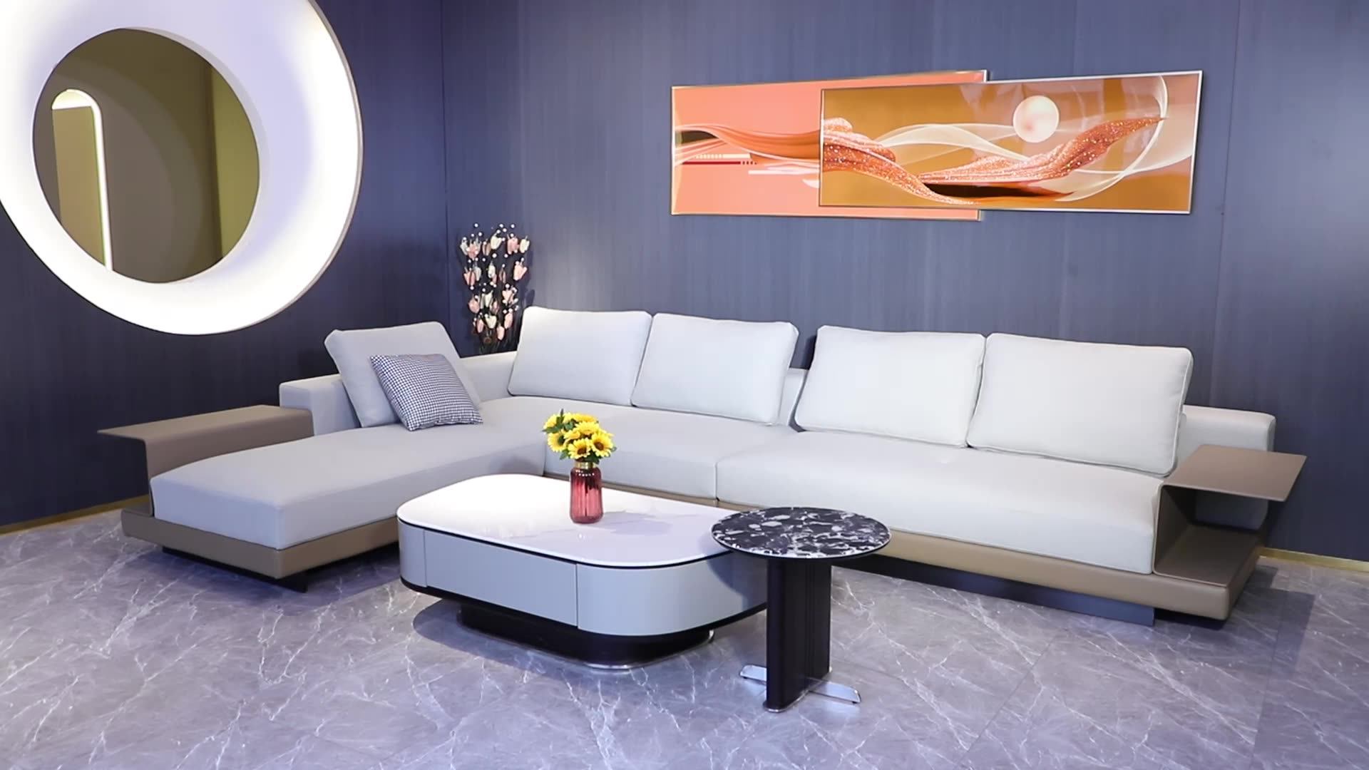 French Style Living Room Furniture - YAAI Microfiber Sofa Set