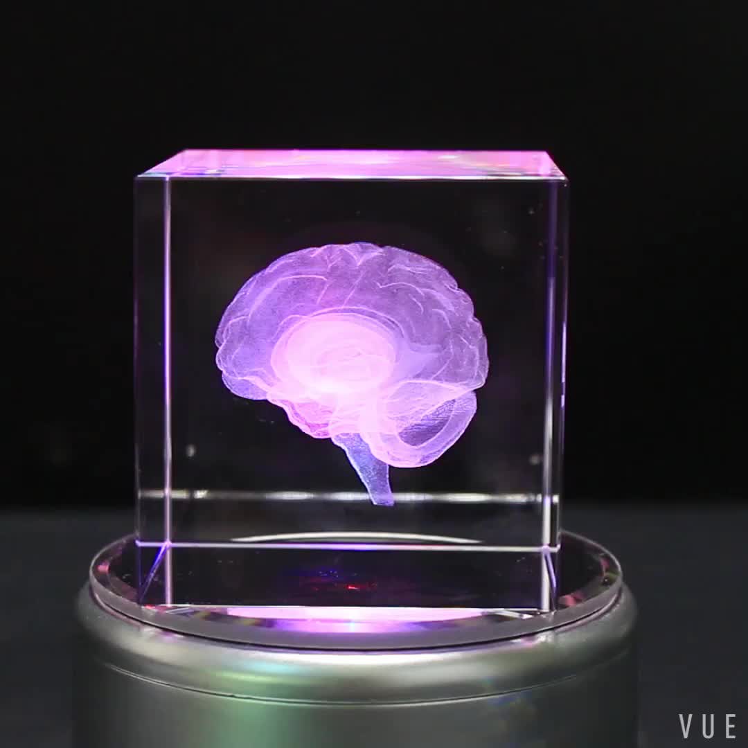 Классический лазерный 3d-кубик мозга из хрустального стекла настольная