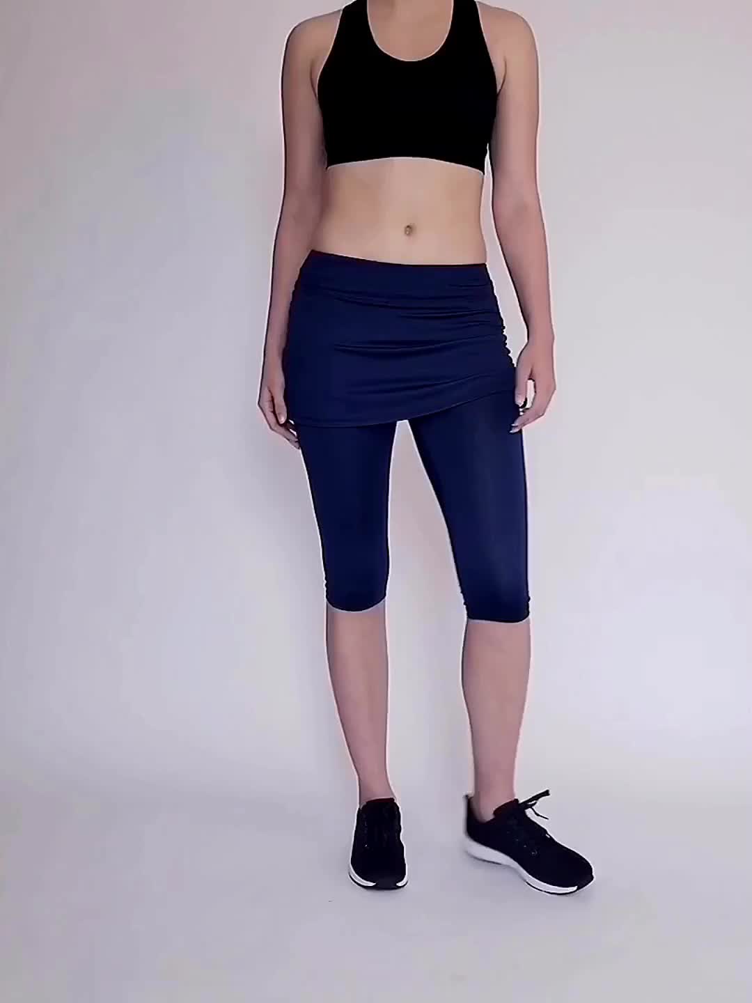 Women Active Running Bottoms Capri Tennis Tights Fitness