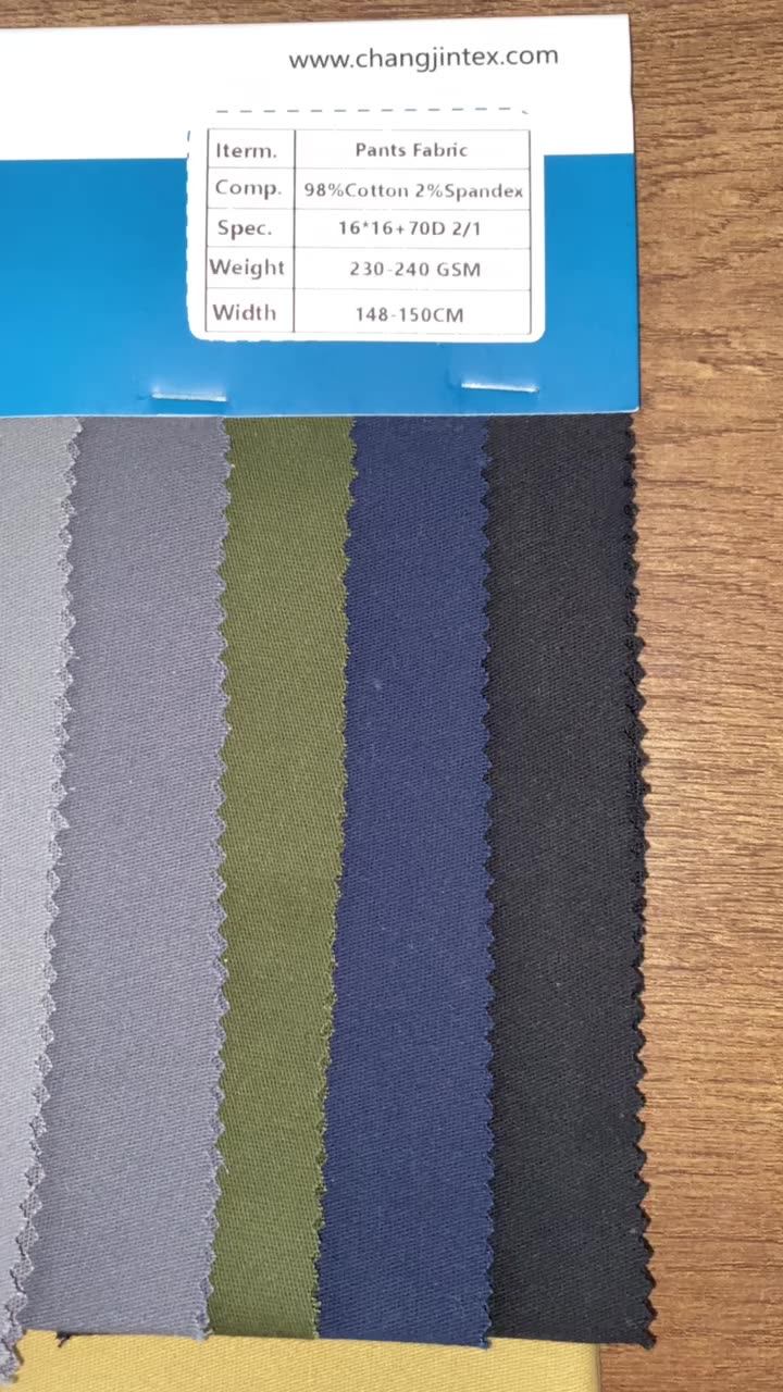 Cotton Fabric 98cotton 2spandex Elastane Stretch Fabric 230240gsm