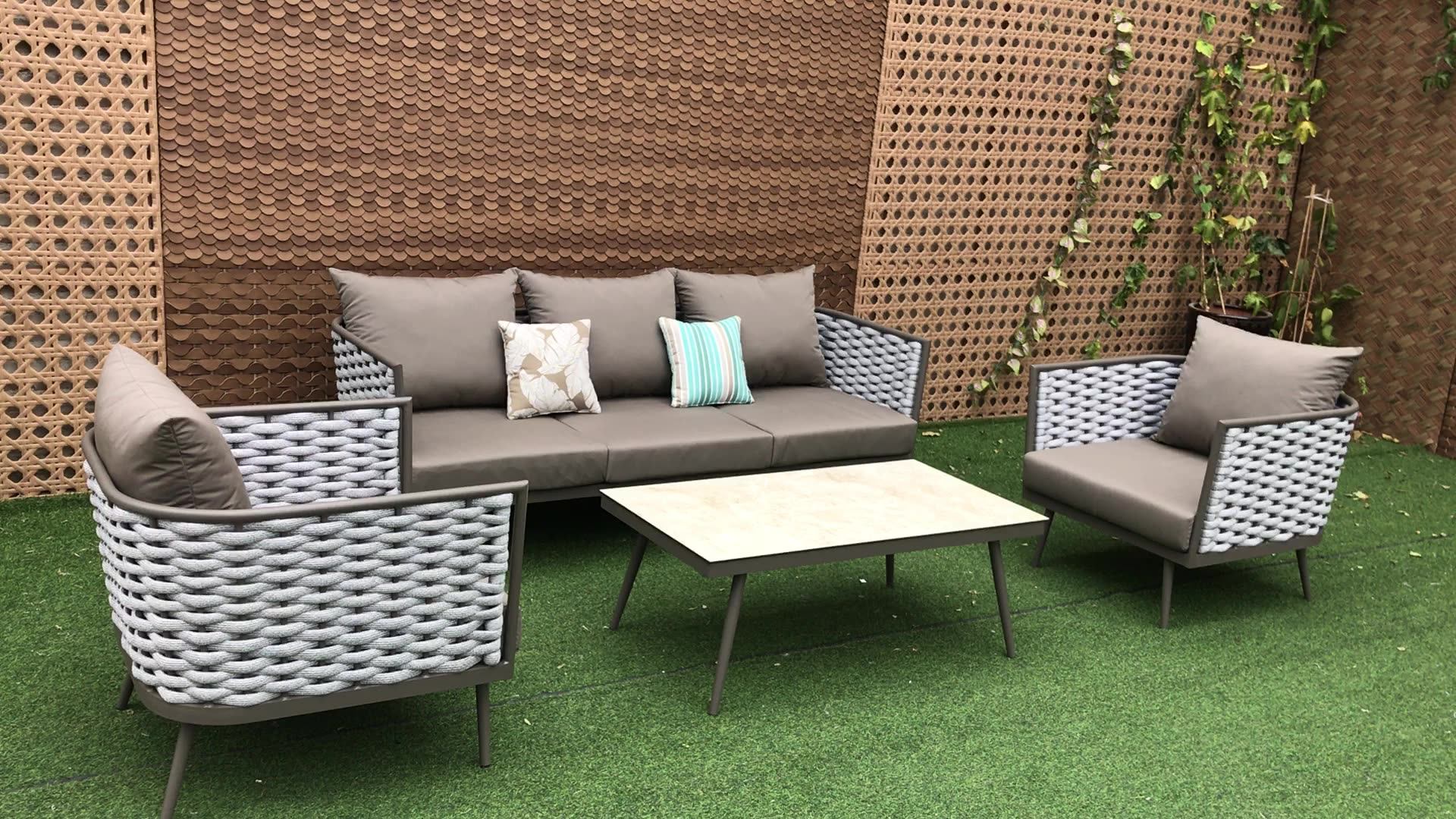 High End Poly Cord Weaving Sofa Chair Used Outdoor Patio Furniture For