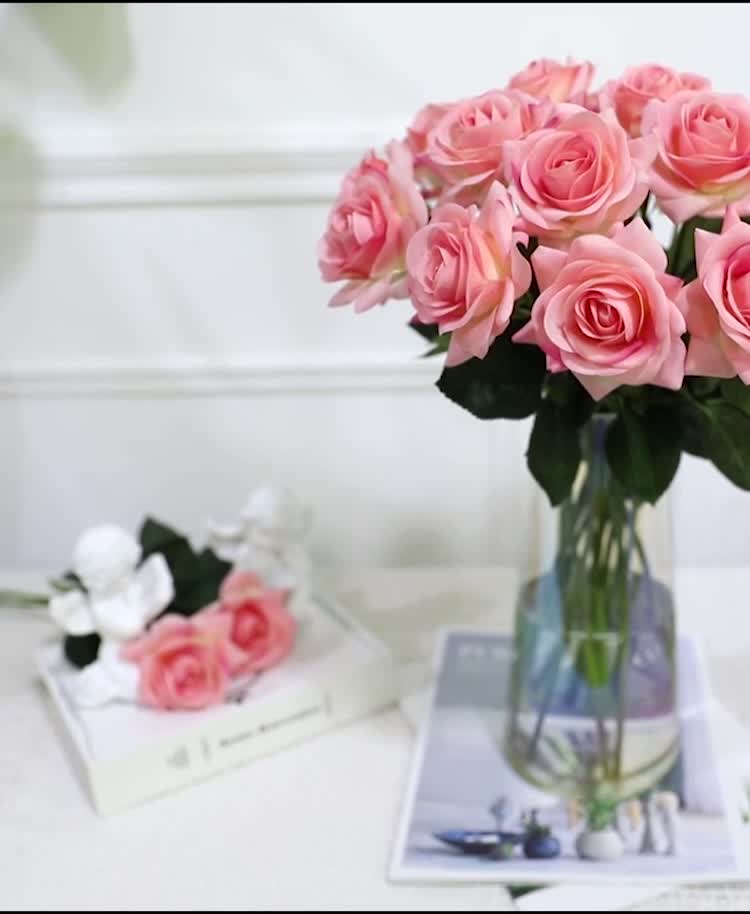 Wedding Single Artificial Rose Flower Latex Real Touch Rose Flowers