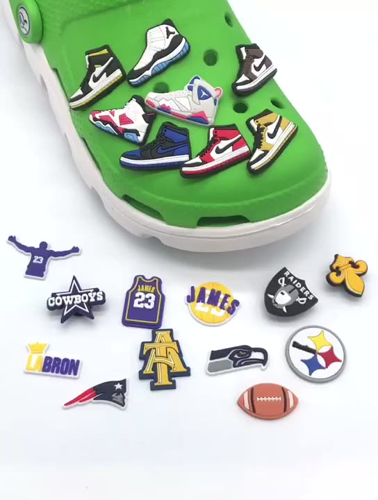 Wholesale Sports Team Shoe Charm Jibbitz Croc Charm Raiders Shoe