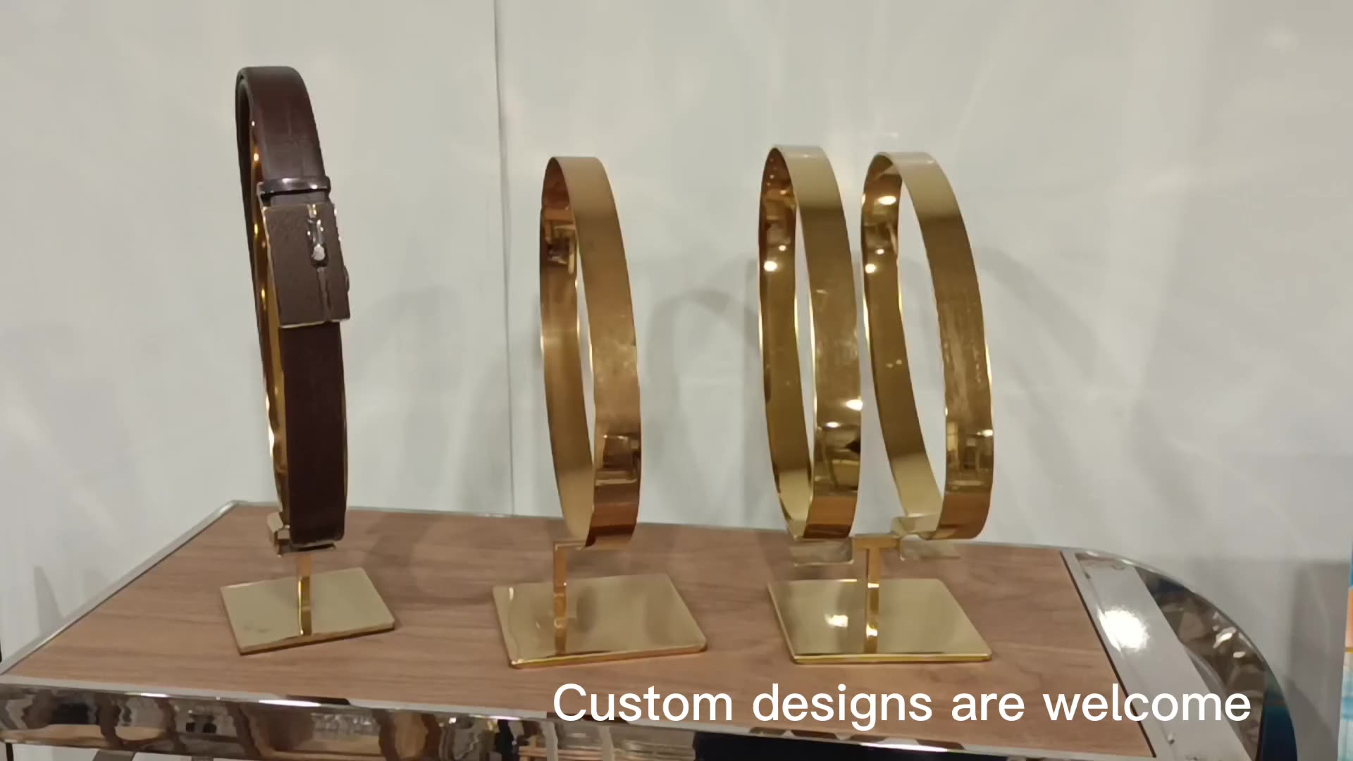 Exquisite Black Acrylic Leather Belt Display Stands Exhibition Holder