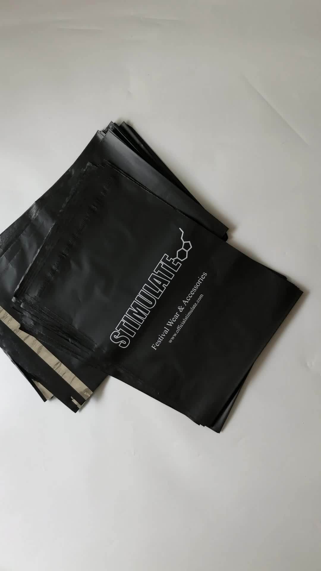 Custom Printed Matte Black Poly Mailer Shipping Bags With Handle Buy Custom Printed Matte