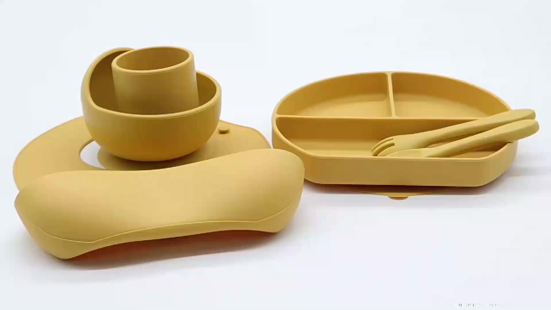 Food Grade Bpa Free Suction Organic Silicone Baby Feeding Gift Box Set