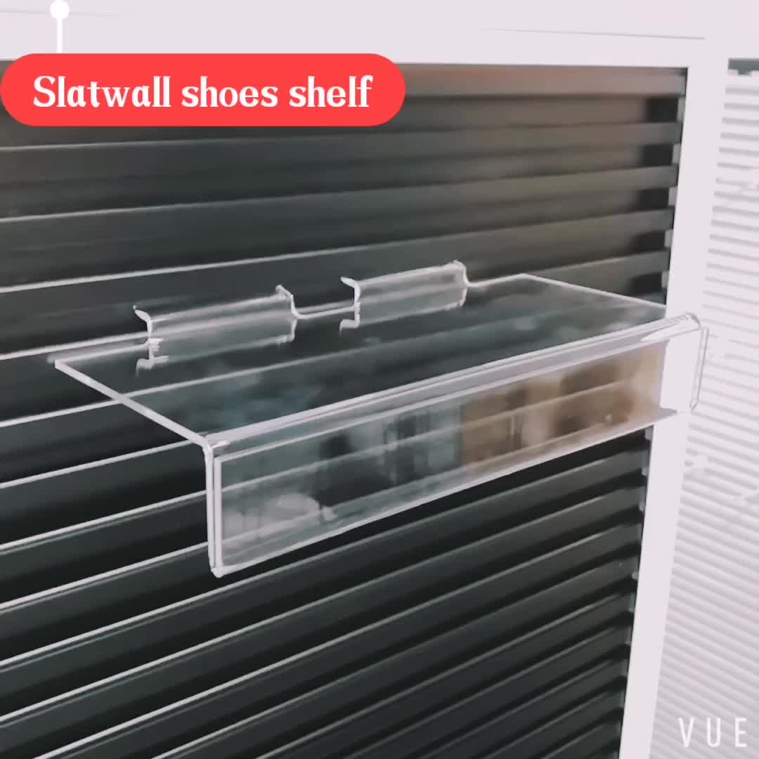 J&h Storefixture Plastic Clear Shoes Display Holder With Sign Slot