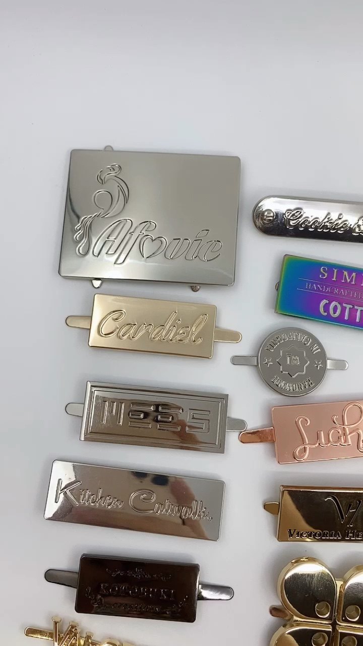 High Quality Design Metal Brand Name Raised Metal Logo Plates For Handbag Brand Logos Buy High