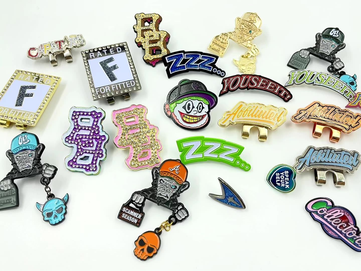 Hat Pin And Clips Custom Design Your Own Logo For Hat Fitted Brand