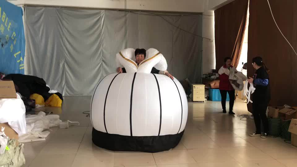 Lighting Moving Dress Inflatable Girl Costume White Skirt Inflatable