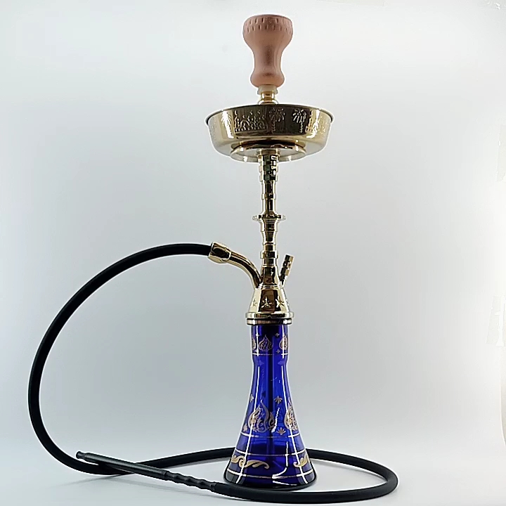 2020 Bule Color Glass Bottle Hooka New Design Shisha Real Gold Shisha