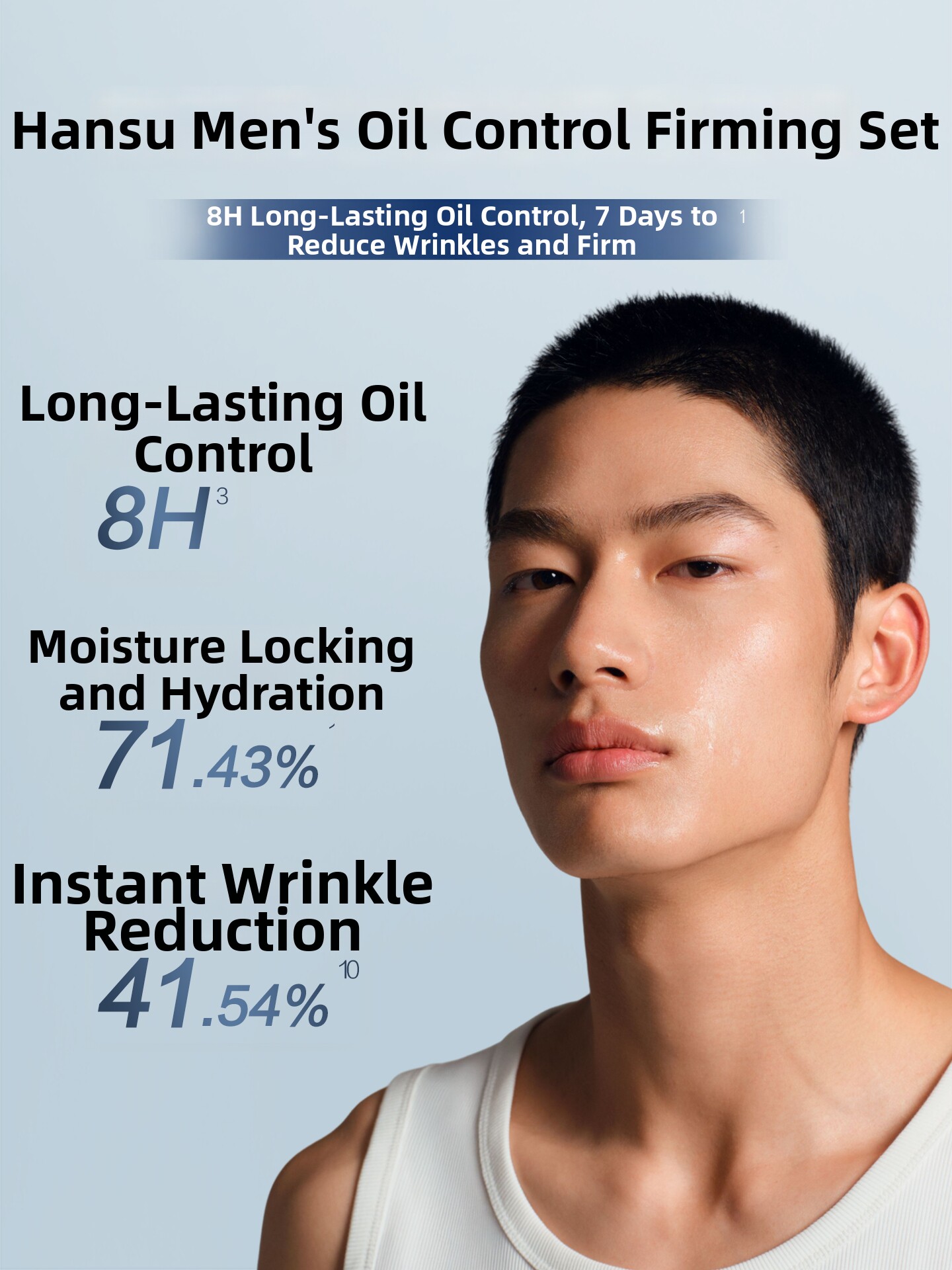Han Shu Men's Firming Ice Dew Essence Moisturizing Cream Hydrating Lotion Glacier Skin Care Products Face Oil Set