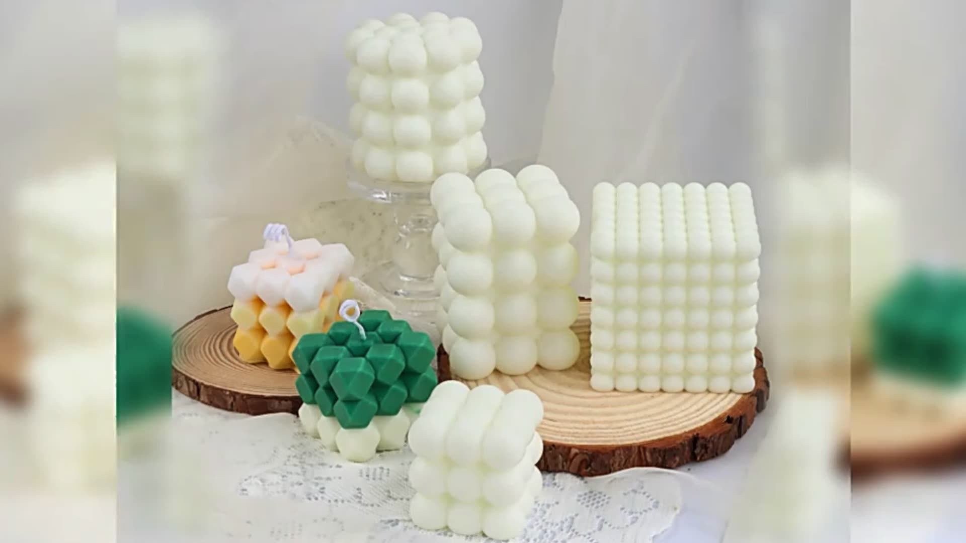 Geometric Rainbow Arch Candle Molds Silicone Multilayer Stereo Taper