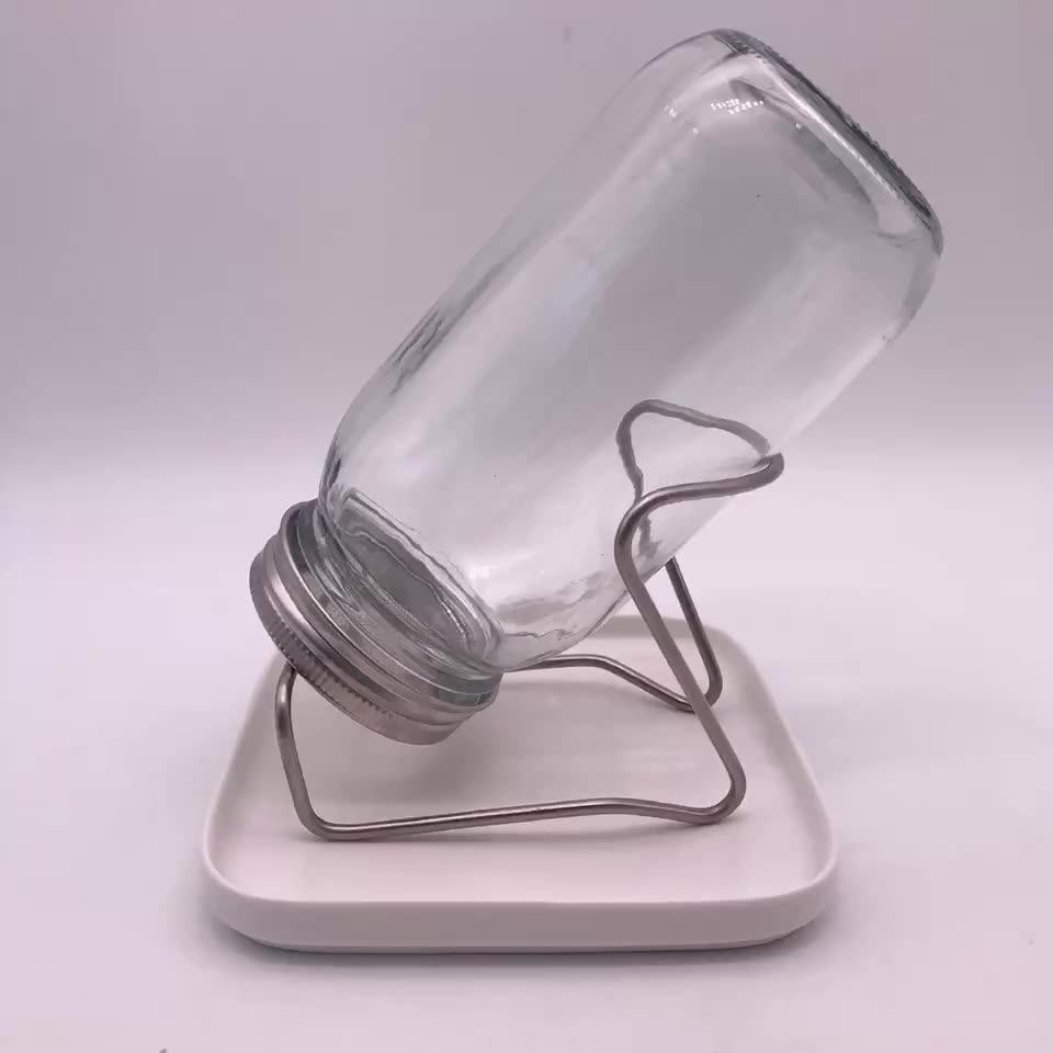 Sprouting Glass Jar Set With 304 Stand Stainless Steel Lid,Holder & Tray 2 Pack Glass Jar Buy