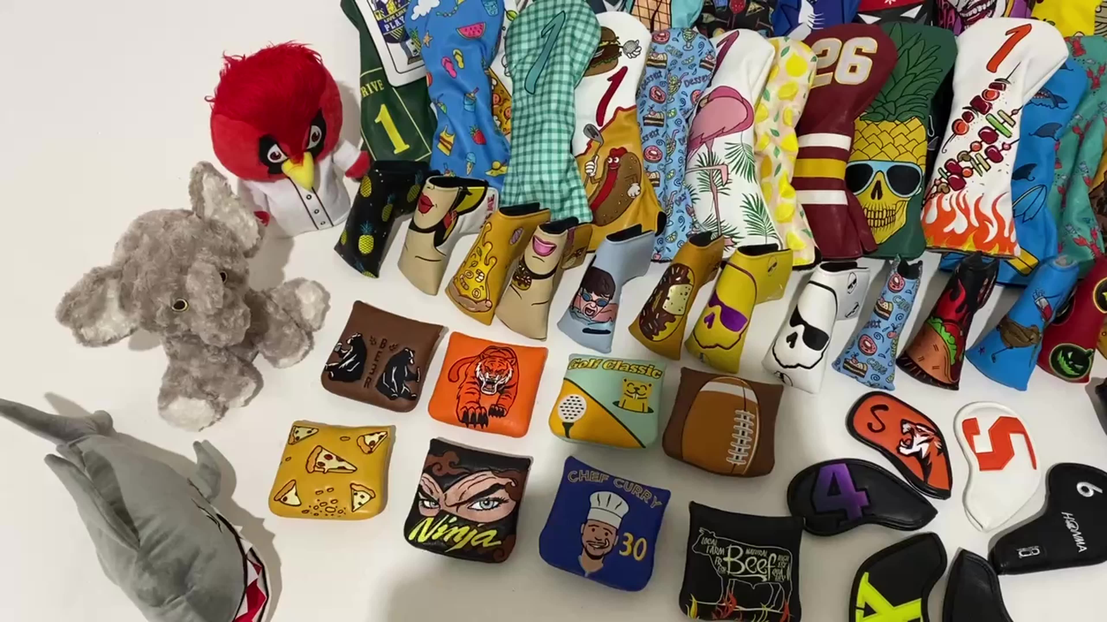 2023 New Design Golf Head Cover Pu Leather Golf Wood Driver Head Cover