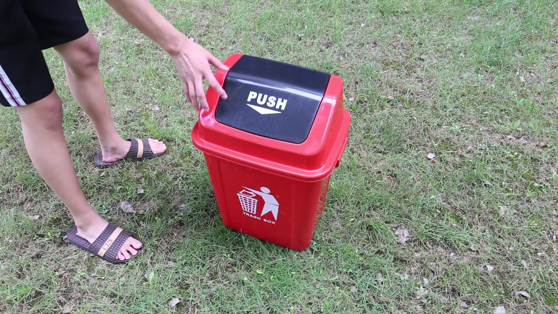 Push Kitchen Stand Plastic Garbage Can With Lid - Buy Push Kitchen ...