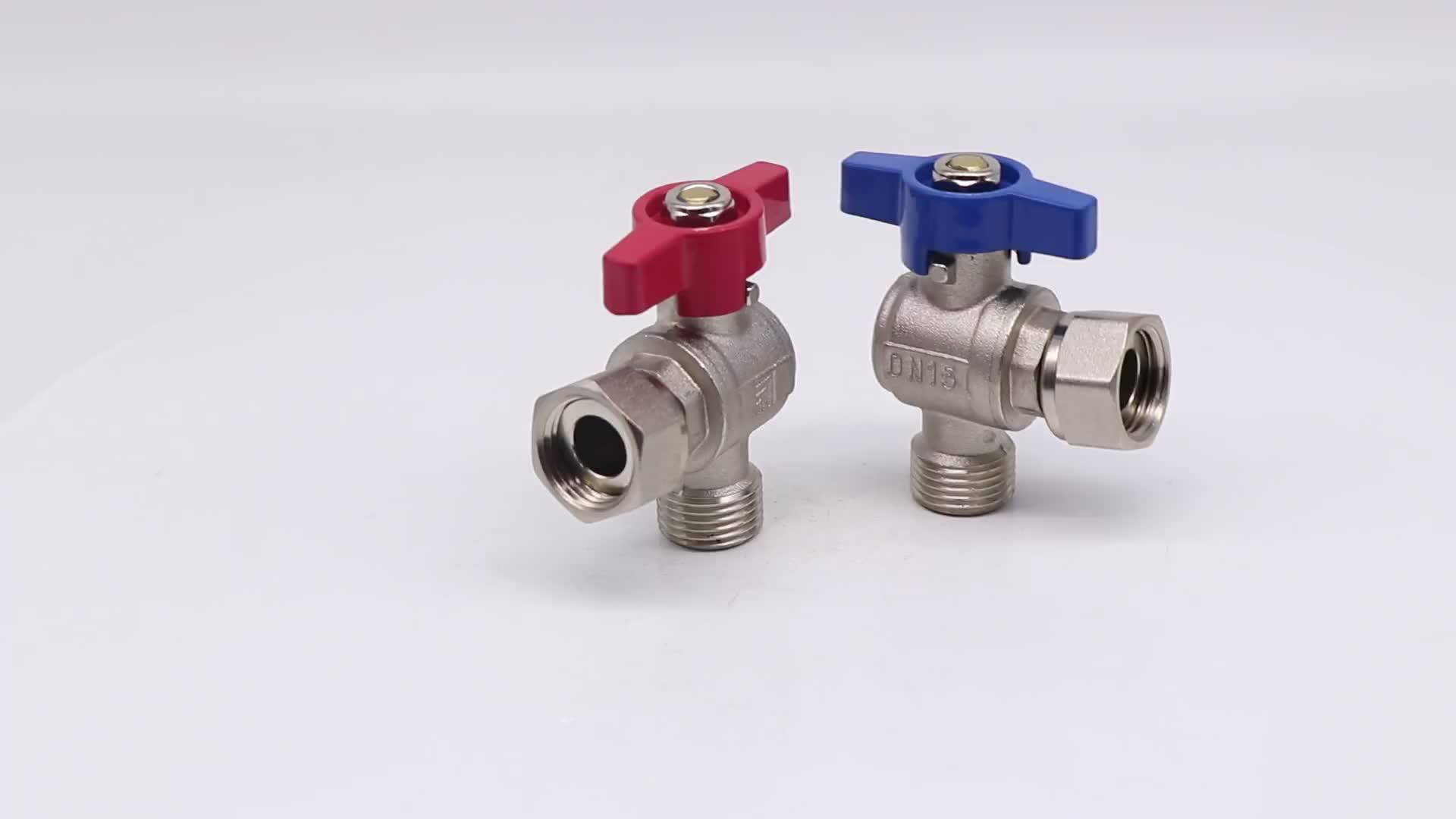 T437 Male And Female Angle Brass Ball Valve Boiler,Water Flow Control