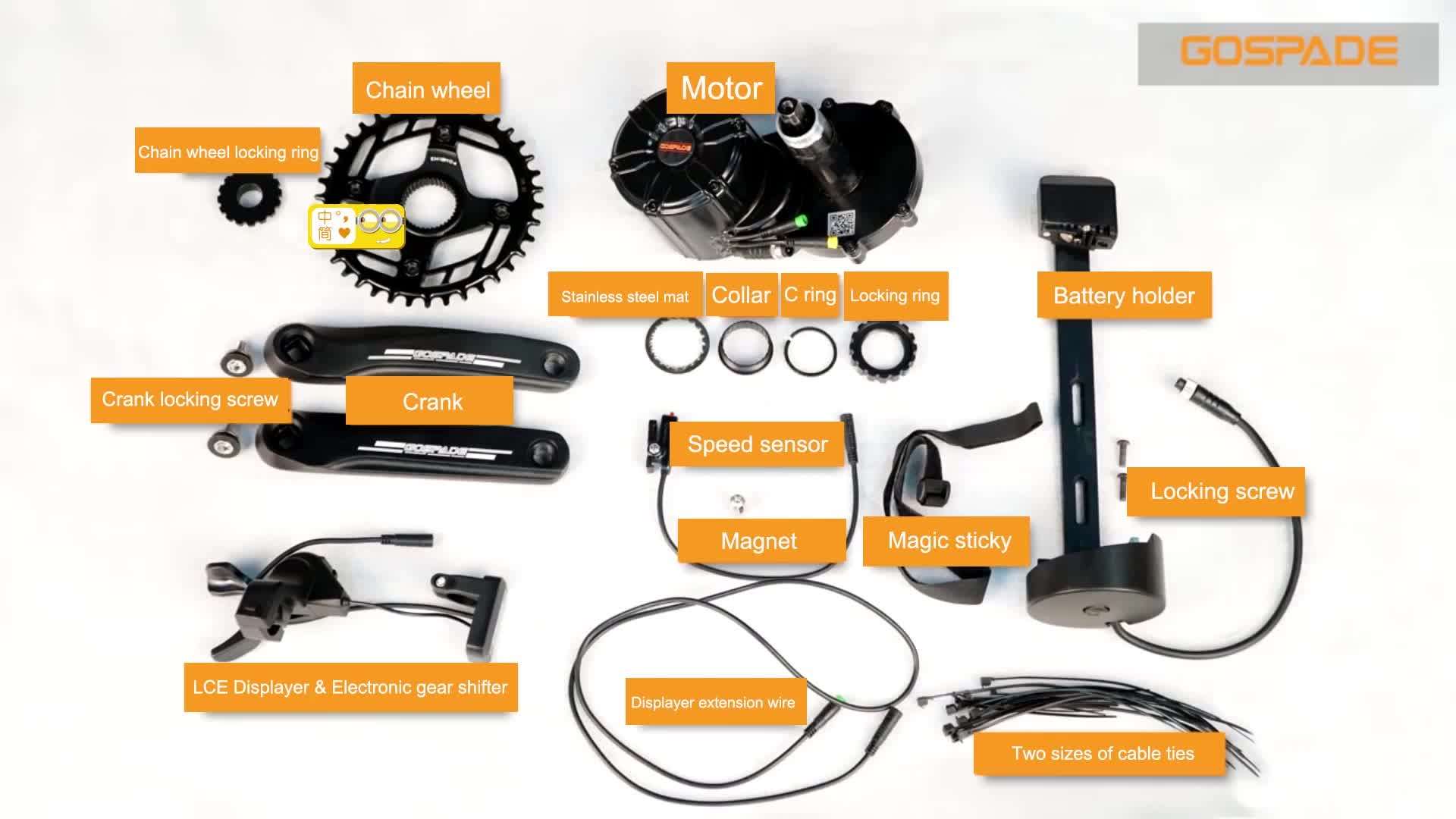 Gosapde 36v 500w Ebike Conversion Kit Electric Bicycle Parts Bicycle