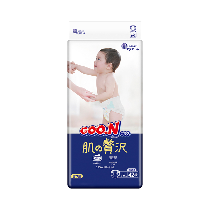 (Self-operated) Japan's GOO N King luxury muscle moisturizing diapers L42 single-piece baby diapers