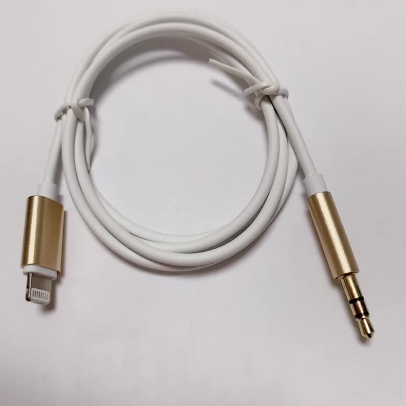 1m For Lightning To Aux Cable Car Converter 3.5mm Jack Male Cable