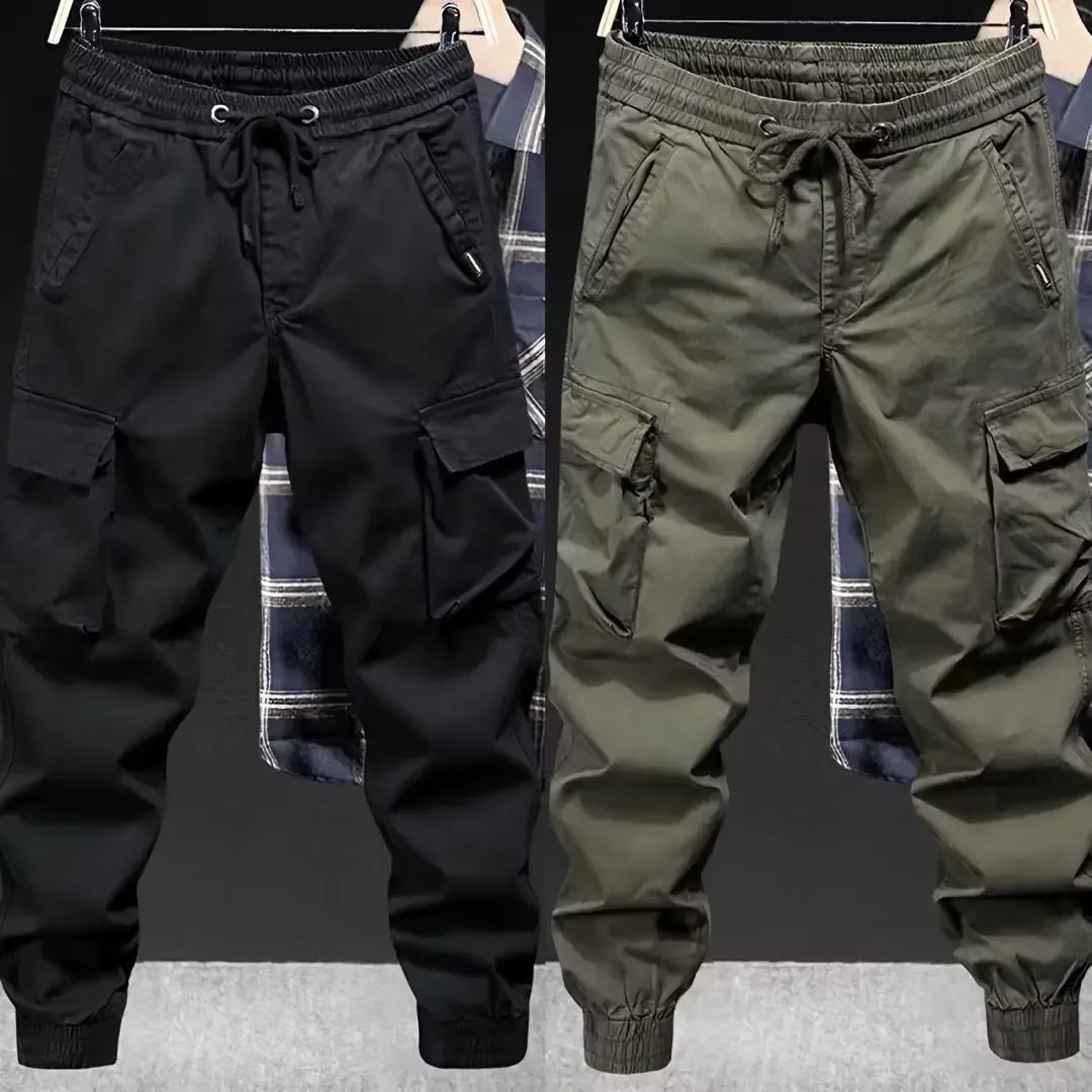 Trendy Brand Casual Overalls Men's Spring and Autumn Trendy Brand Loose Solid Color Overalls Pants Men's American Casual Pants