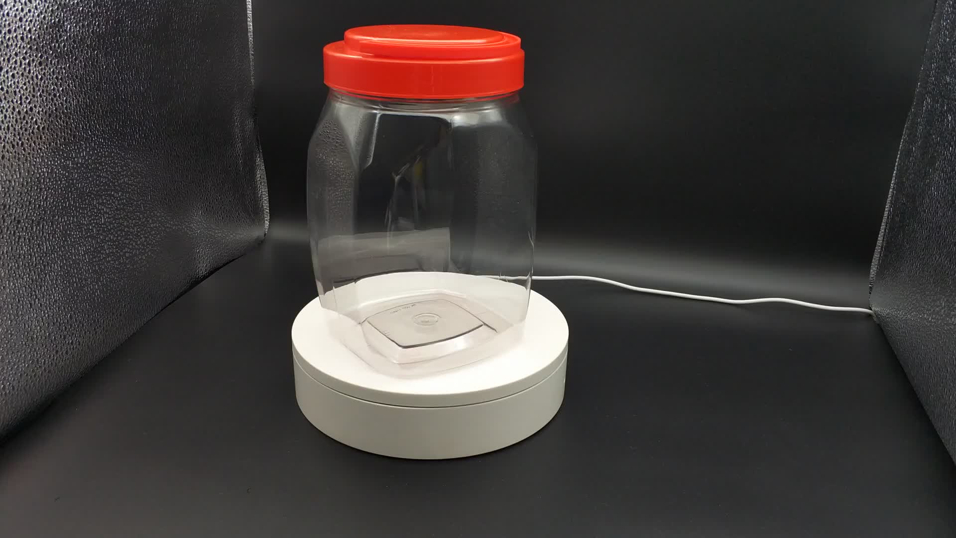 1 Liter Clear Plastic Pickle Containers,Square Airless Plastic Snack