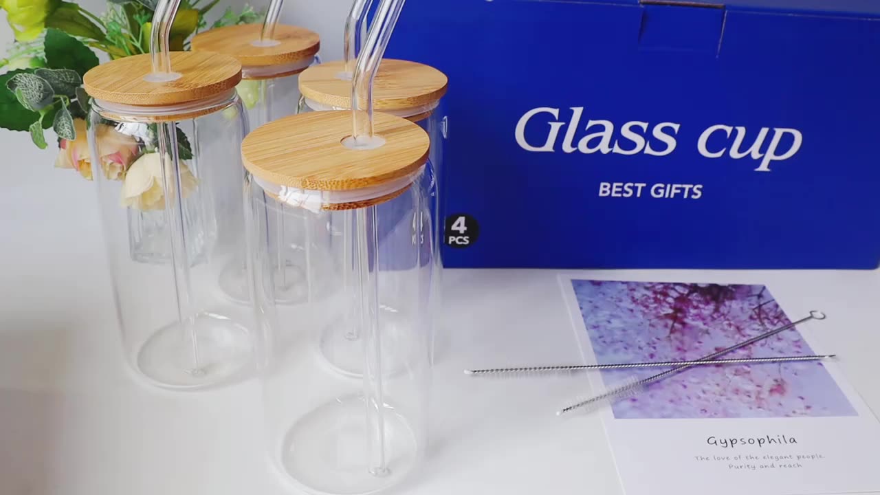 16oz 20oz Can Shaped Glass Cups Beer Glasses Iced Coffee Tumbler Cup