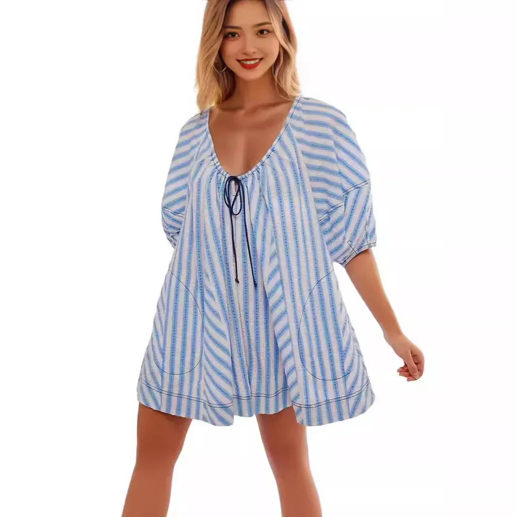 Летний overall для отдыха, с коротким рукавом, оверсайз, свободный крой