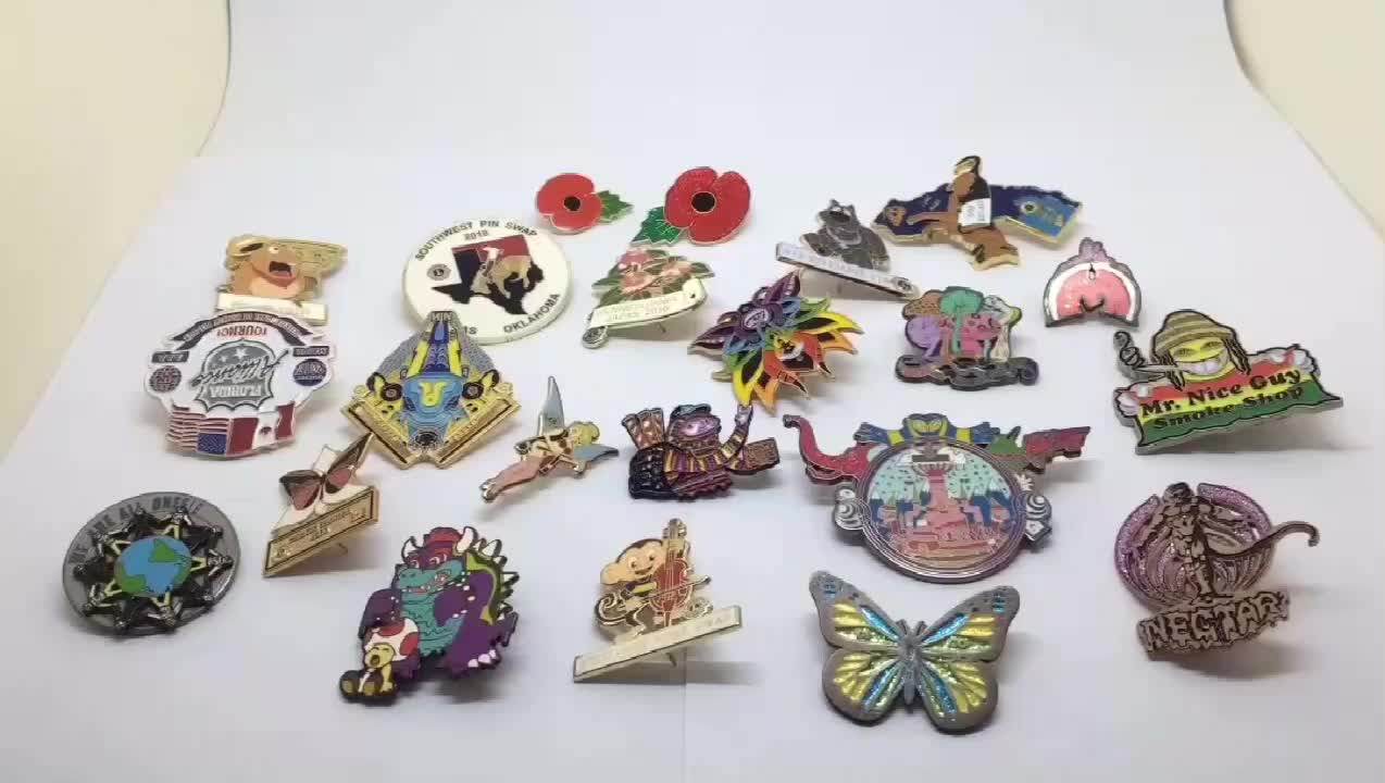 Eco Friendly Metal Pin Manufacturer Custom Hard Enamel Badge Butterfly