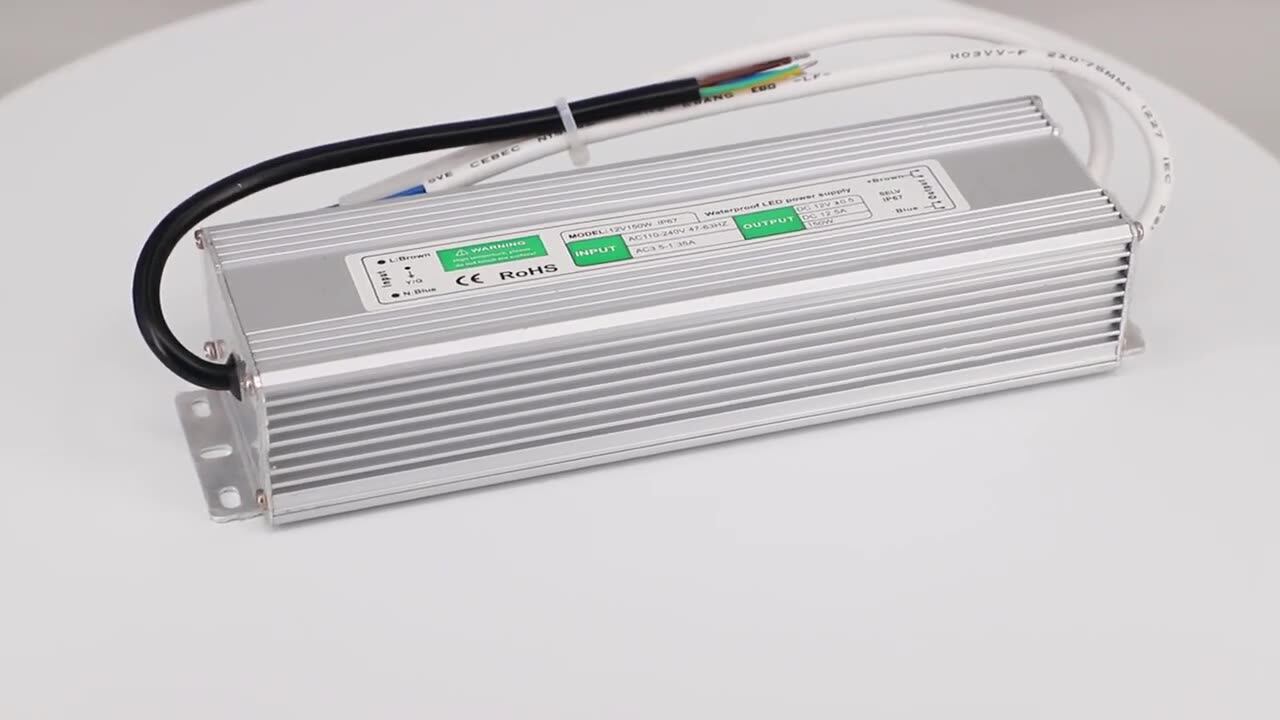 NIAVIKA 300W LED Driver - 12V DC Power Supply, Waterproof IP67, 90-130V AC Input, 25A Output For LED Strips, Lights, Cameras (Indoor/Outdoor)