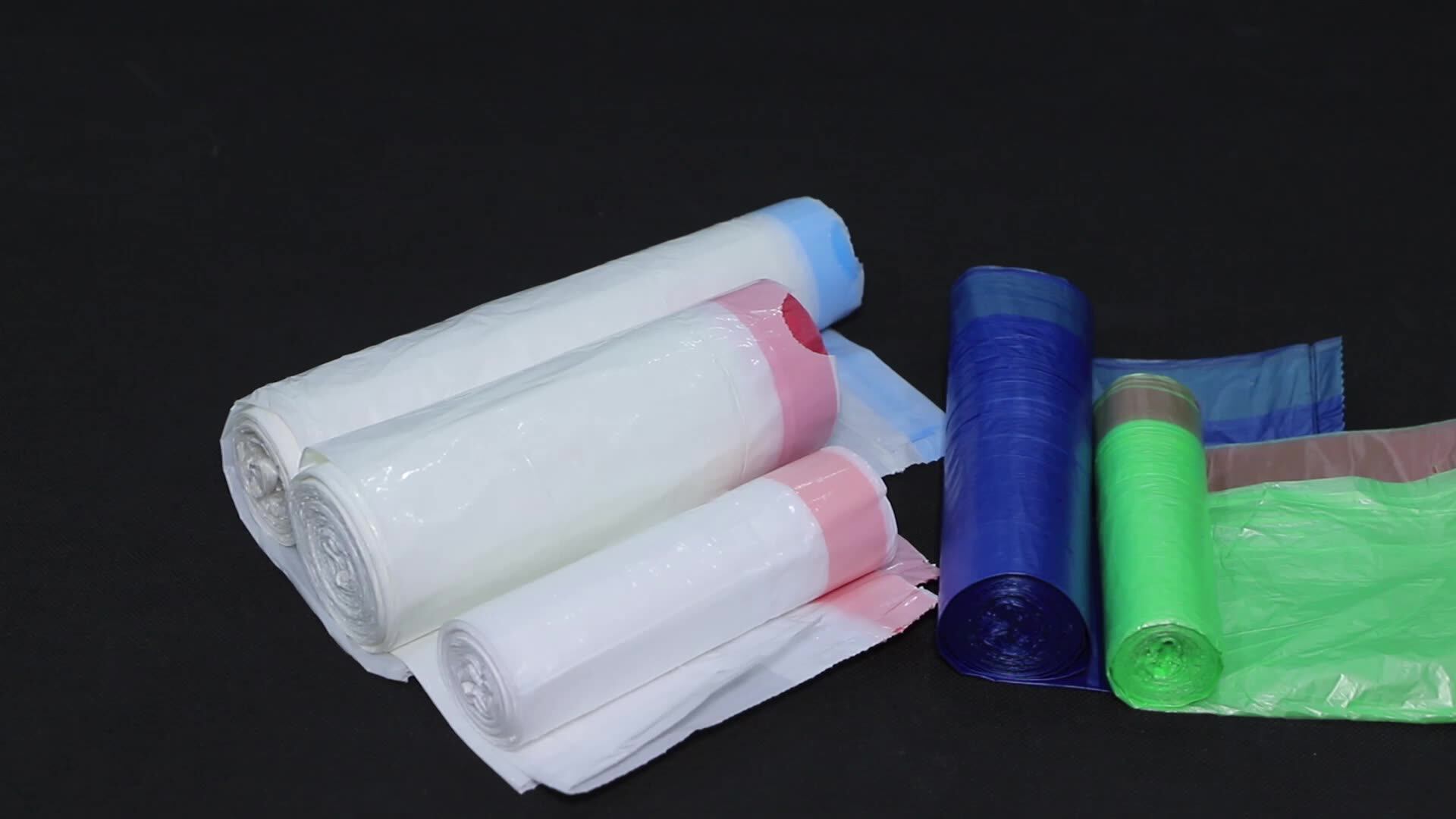 Colored Biodegradable Plastic Drawstring Trash Bag At Wholesale Price