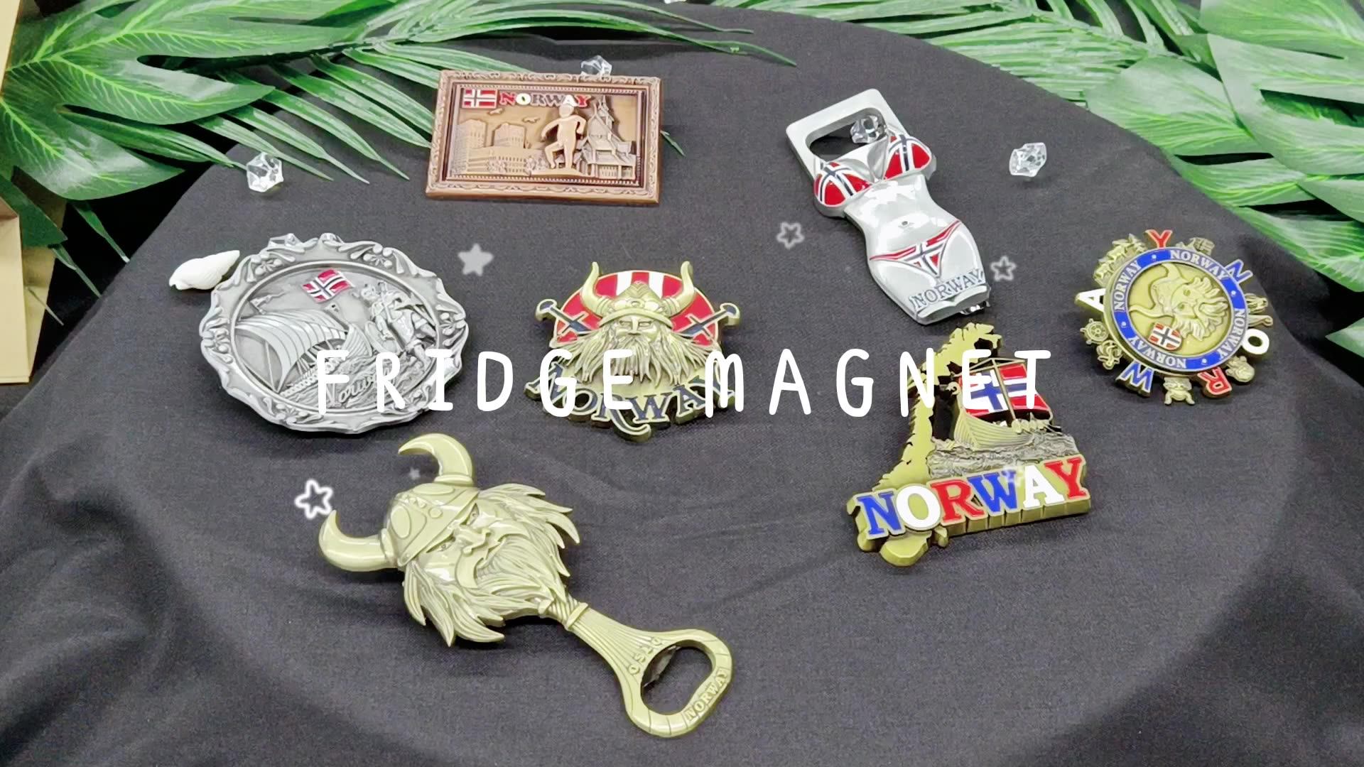 Custom Viking Souvenir Metal Crafts Bottle Opener Fridge