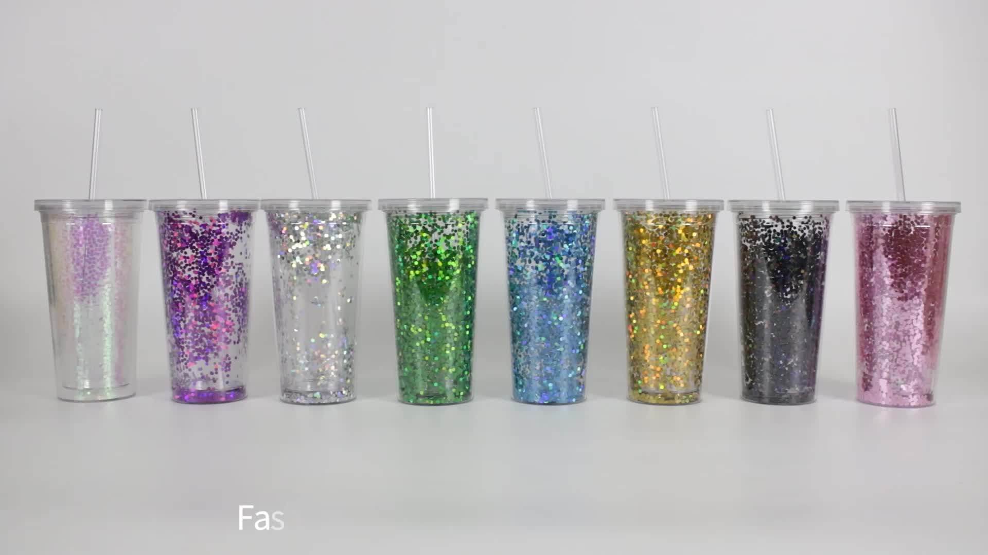 20oz Insulated Glitter Water Custom Glitter Plastic Tumbler Cups Buy