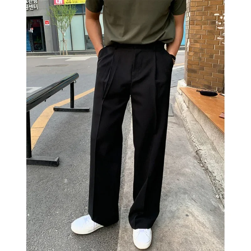 MYQ Drop Sense Pants Men's Summer Korean Style Fashionable All-match Casual Pants Straight-leg Loose Suit Long Pants