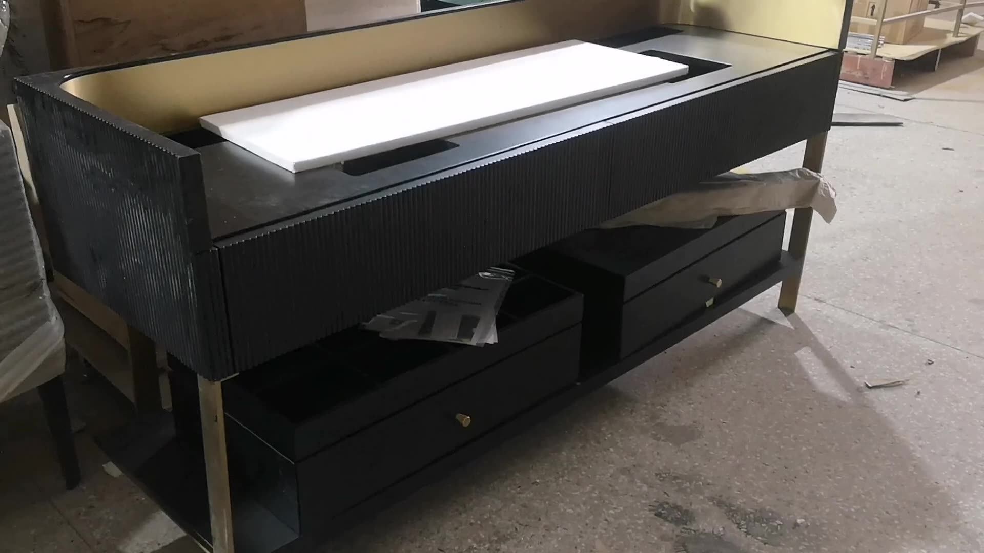 2021 Best Selling Designs Gold Stainless Steel Double Sink Bathroom