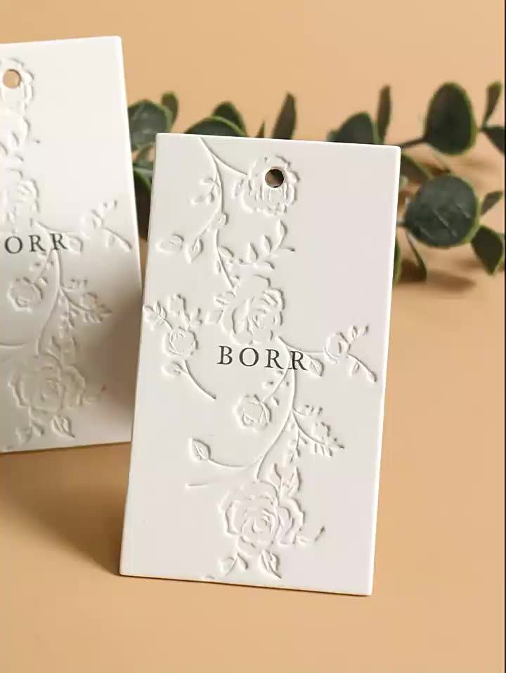 Luxury Custom Logo Clothing Tags Green Card Clothes Label Special Paper