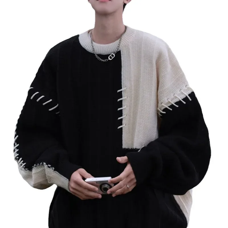 Цветной демисезонный дизайн вязаный свитер, oversize, тренд сезона