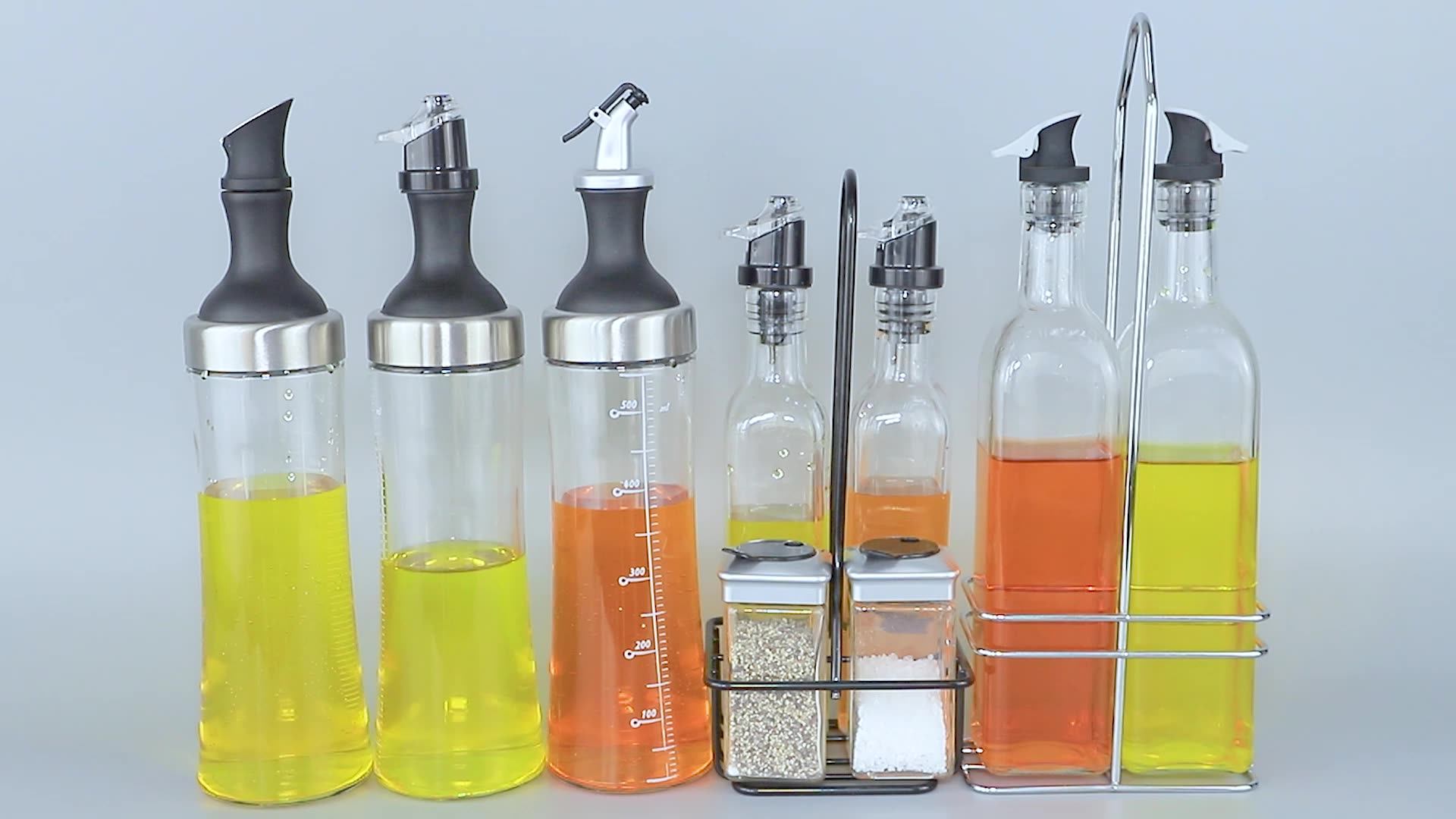 Amazon Hot Sale Cooking Oil Bottle Kitchen Glass 2in1 Olive Oil Bottle For Herb Infusion Glass