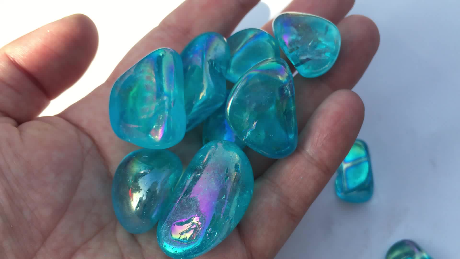 angel aura quartz tumbled stone