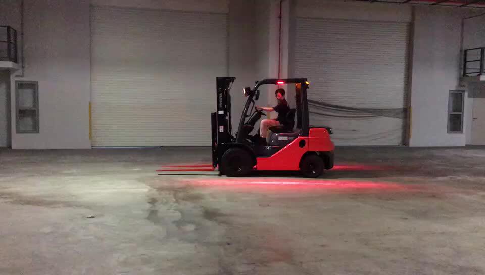 Red Zone Danger Area Warning Light. Warehouse Forklift Safety Halo